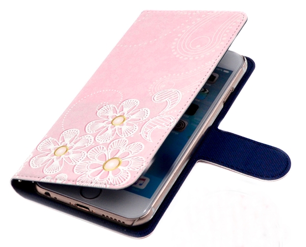 ピンクで花柄の可愛いスマホカバー　手帳型